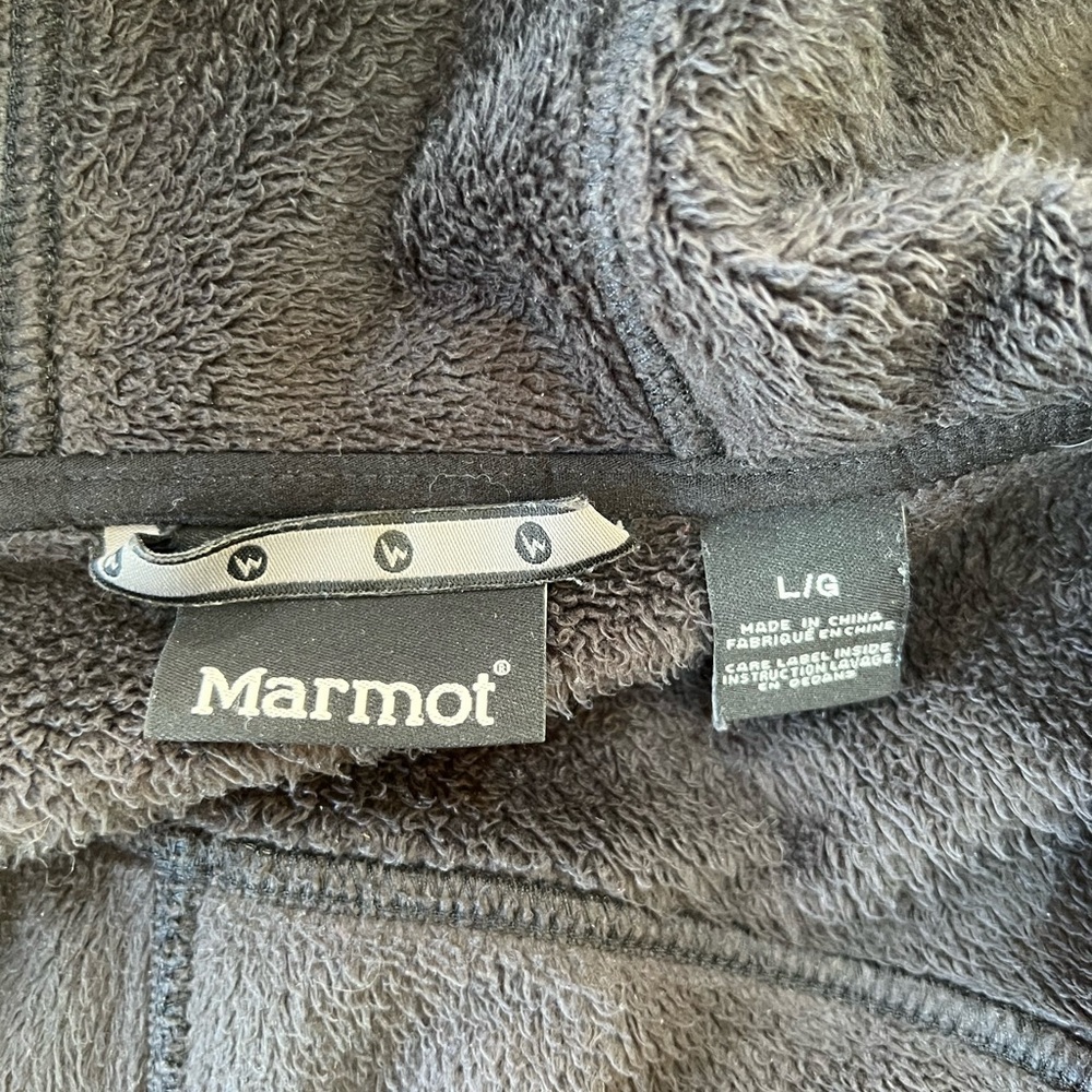 Marmot Soft Shell Fleece Lined Hooded Full Zip Unisex Black Jacket, L - Picture 2 of 13